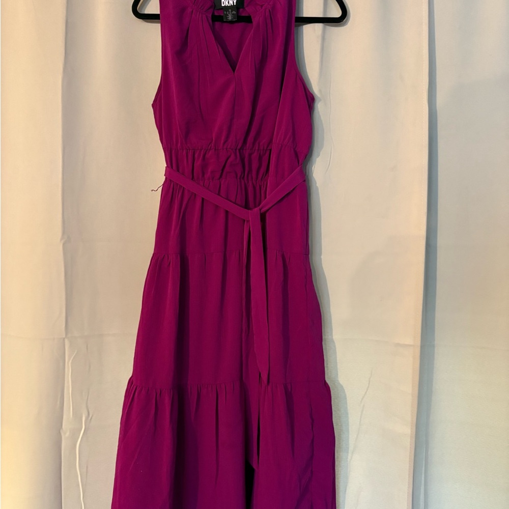 DKNY Women's Magenta Sleeveless Dress